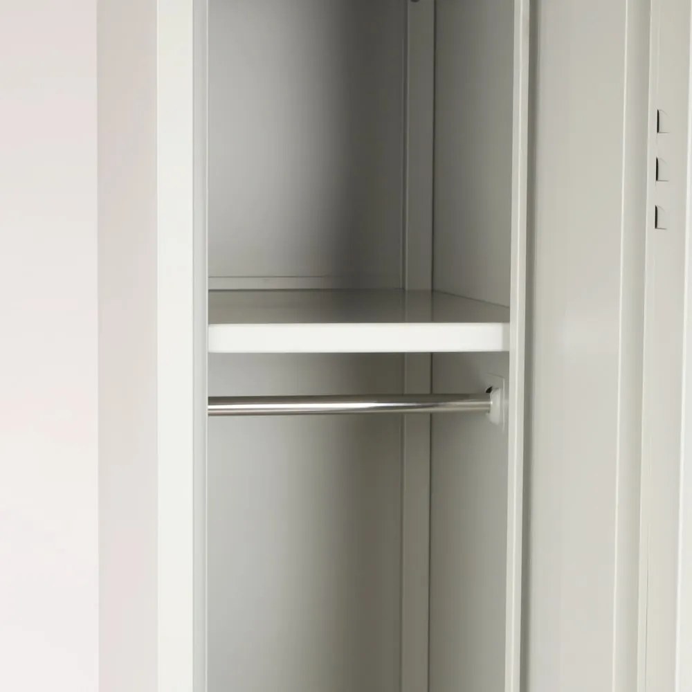 Dulap metalic cu bancă, 60 x 85 x 185 cm, închidere cilindră, gri - RAL 7035