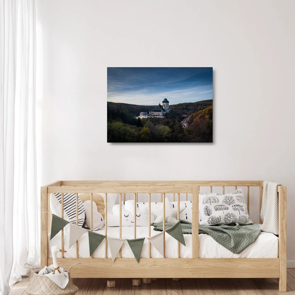 Tablou pe sticlă cu Karlstejn (70x50 cm)