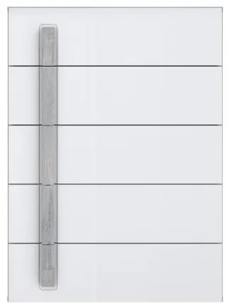 Comoda Stanga Atentivo Stejar Nordic Gri Si Alb Lucios, 70.2 Cm