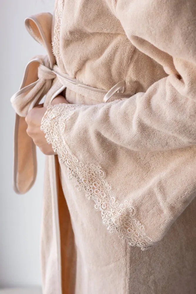 Halat elegant DESTAN de damă în cutie cadou XL Roz pal / Dusty rose