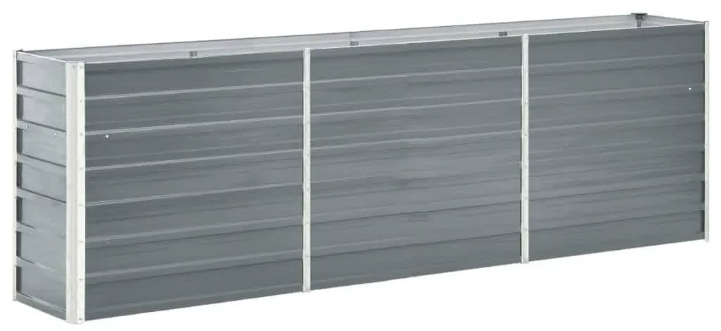 vidaXL Strat înălțat de grădină, gri, 240x40x77 cm, oțel galvanizat