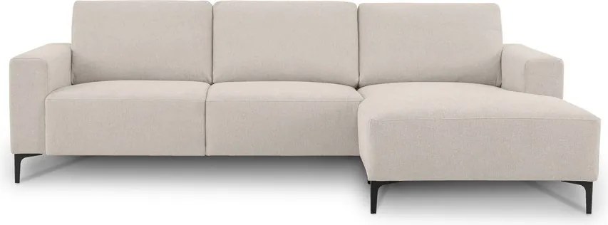 Colțar bej cu tapițerie din chenille (cu colț pe partea dreaptă/cu șezlong) Fabian – Scandic