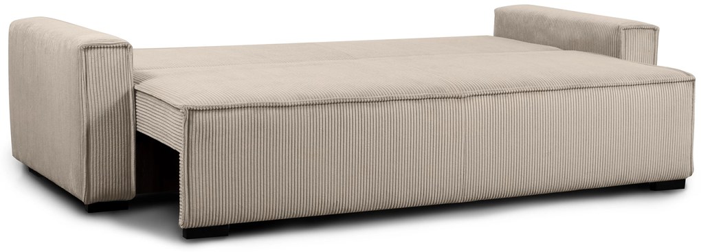 Canapea extensibila cu trei locuri si taburet SMART SET, crem