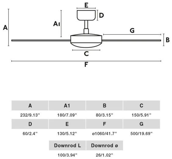 Ventilator de tavan FARO 34295WT RUDDER S alb d. 106 cm Wi-Fi Tuya + telecomandă