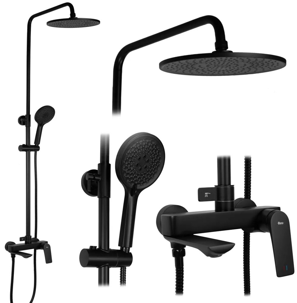 Rea Avalon set cada si dus perete da negru REA-P8811