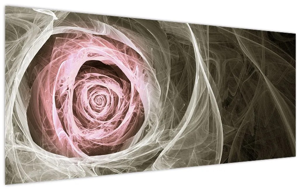 Tablou - Abstract trandafir roz deschis roz (120x50 cm)