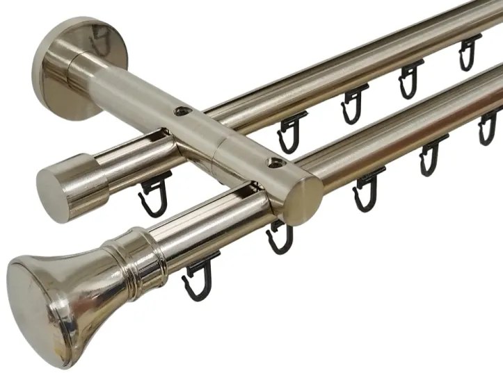 Galerie dubla PRINDERE PERETE suport universal TEAVA PROFIL -PRINCE /19 -INOX (Alege marime: 280 cm)