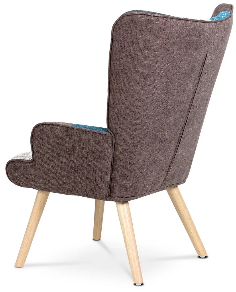 Fotoliu cu taburet PW2, patchwork