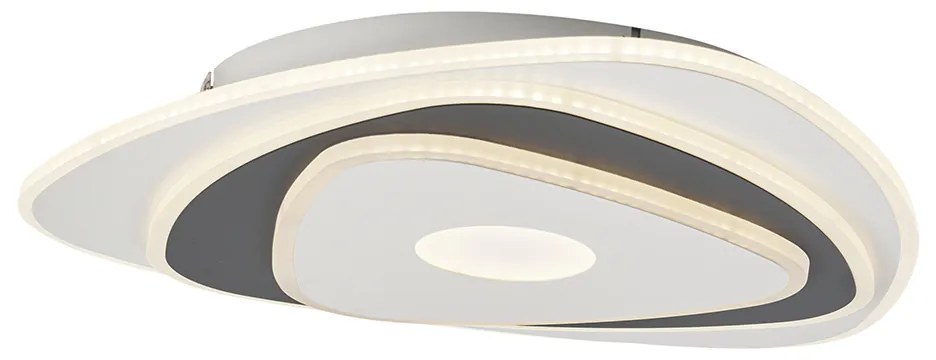 Plafonieră de design albă cu formă organică gri închis, incl. LED cu dimmer - Taylor