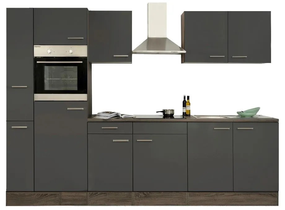 Mobilă de bucătărie Yorki 300, corp din stejar Yorki, cu față antracit satinat