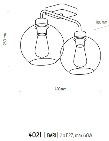 Lustră aplicată BARI 2xE27/60W/230V