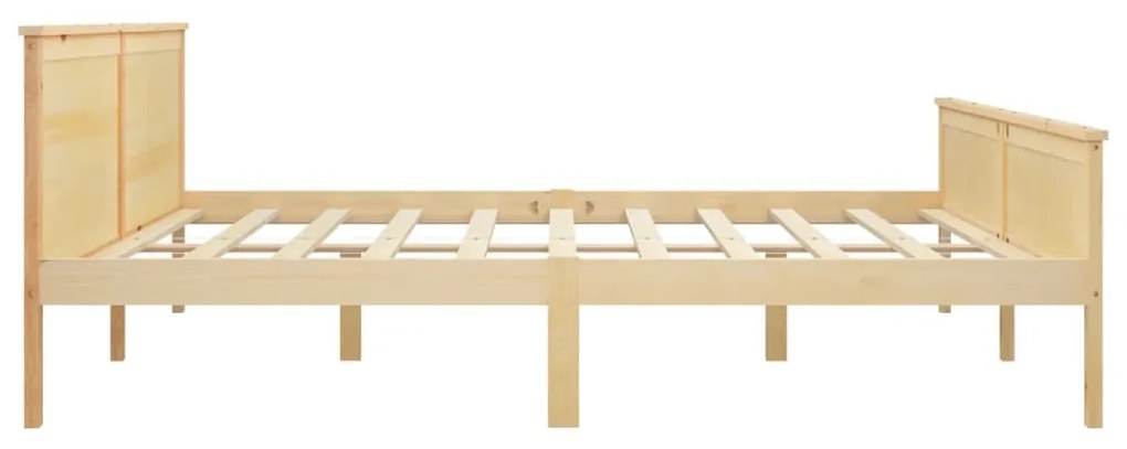 Cadru de pat cu 2 sertare, 200x200 cm, lemn masiv de pin Maro, 200 x 200 cm, 2 Sertare