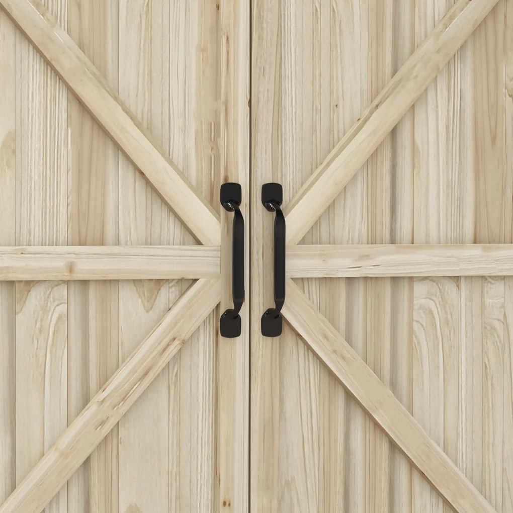 Outsunny Masă de transplant masă de grădinărit dulap și rafturi și blat tălpi antiderapante 90,5x41x124,5cm lemn natural | Aosom Romania