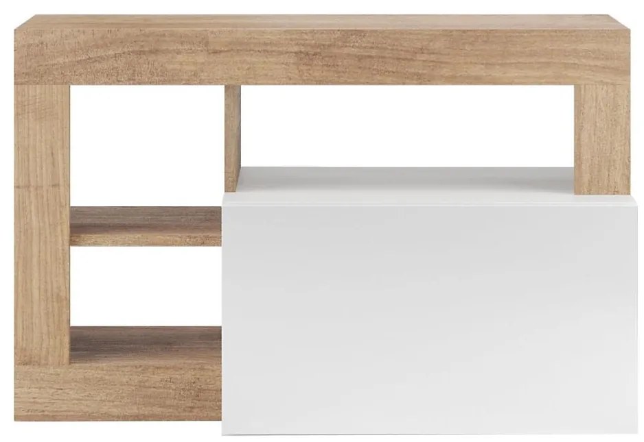 Bancă LENOR 91 x 209 cm, alb/maro