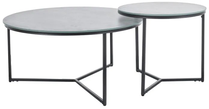 Set 2 masute de cafea in decor marmura PALERMO II gri