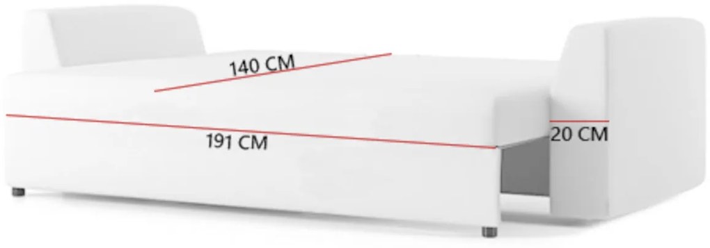 Supermobel Canapea extensibilă ZARTA,230x75x90,lawa 09/soft 17