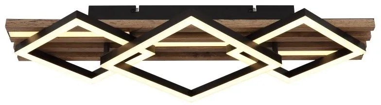 Plafoniera LED riflaj MDF cu efect de lemn OBRIEN