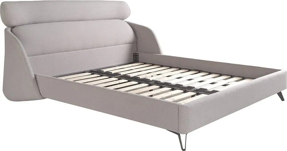 Pat dublu tapitat design LUX Light grey 180x200cm