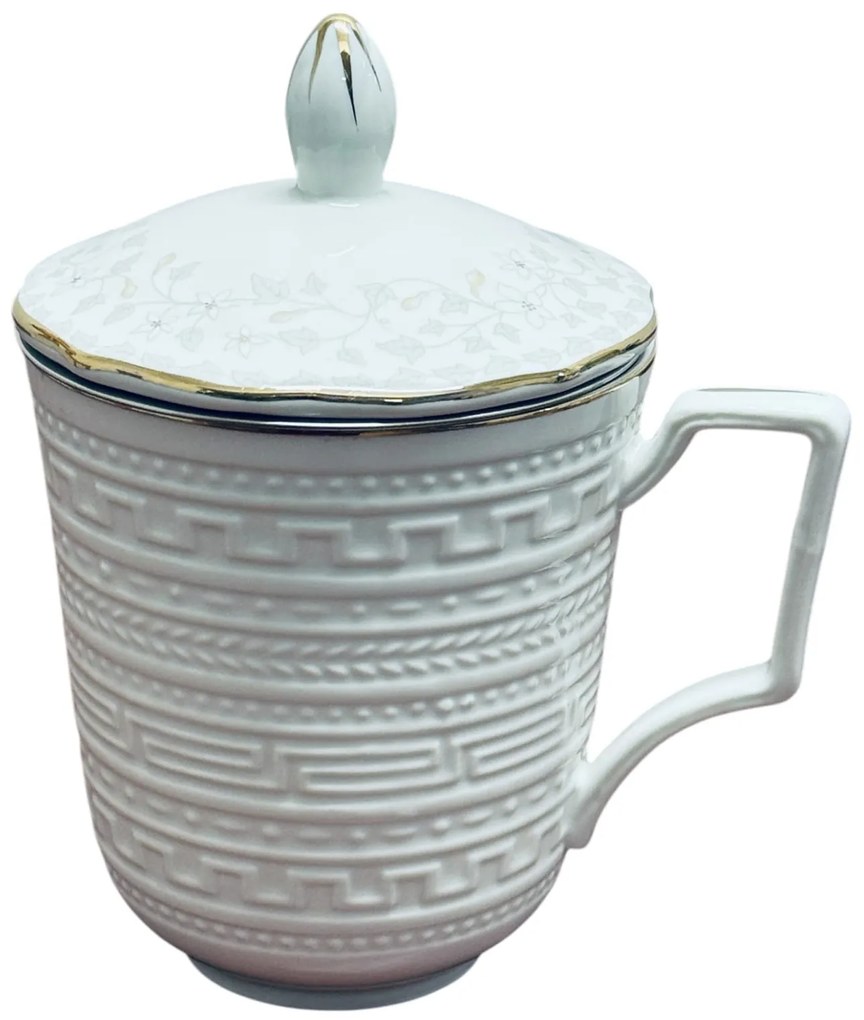 Cana din Portelan fosfatic cu infuzor metalic, FLORA, 350 ml