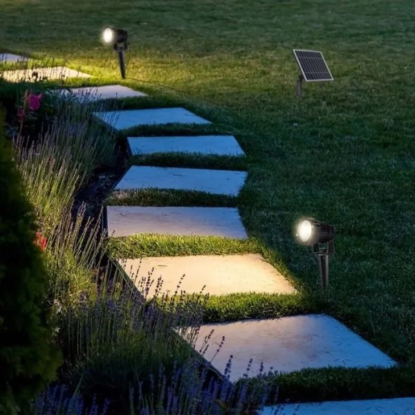 SET 2x Lampă solară LED exterior 2xLED/1,2W/3,7V IP65 3000K 4000 mAh