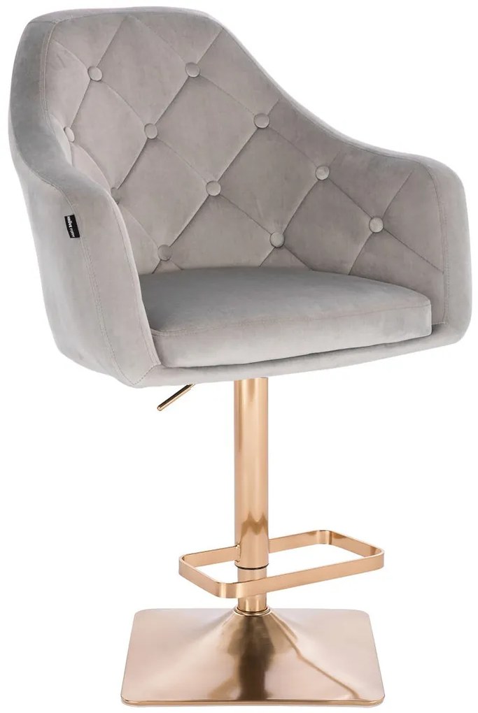 HR831KW Scaun Catifea Gray cu Bază Aurie