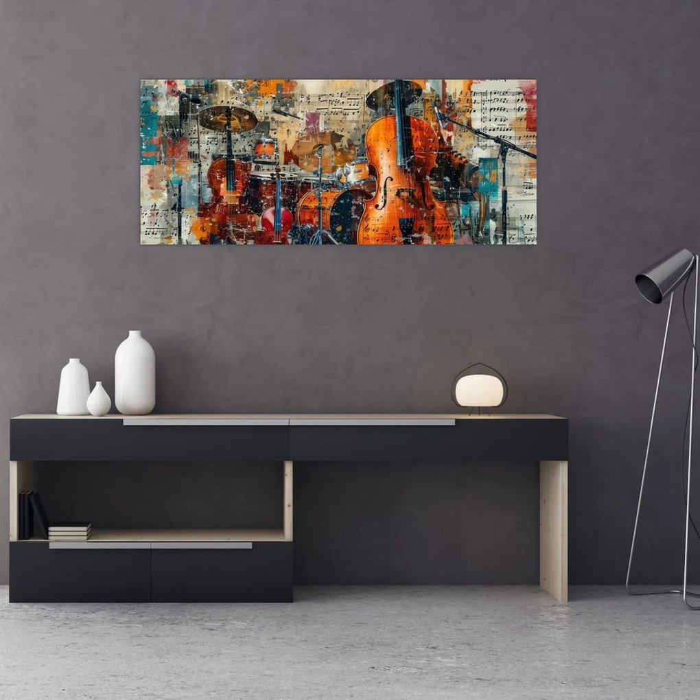 Tablou - Instrumente muzicale (120x50 cm)