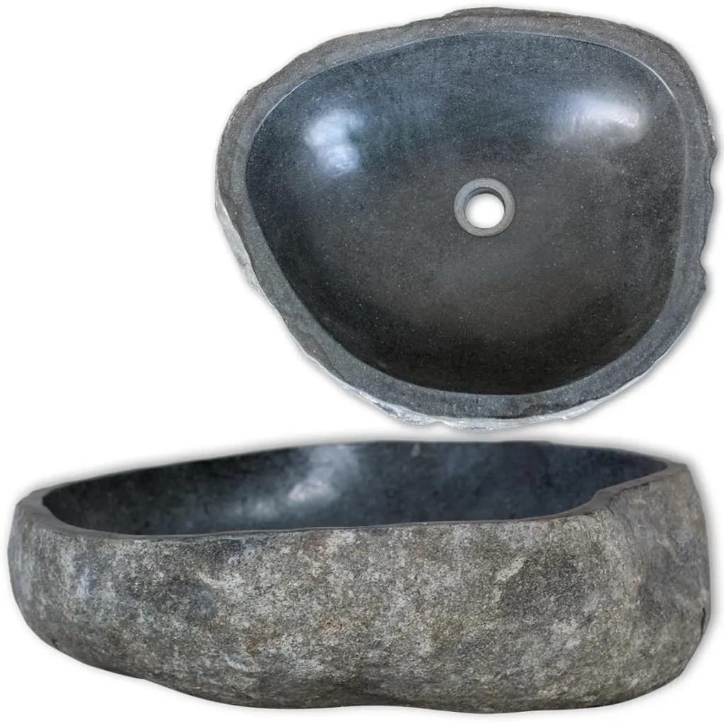 242668 vidaXL Chiuvetă din piatră de râu, 46-52 cm, ovală