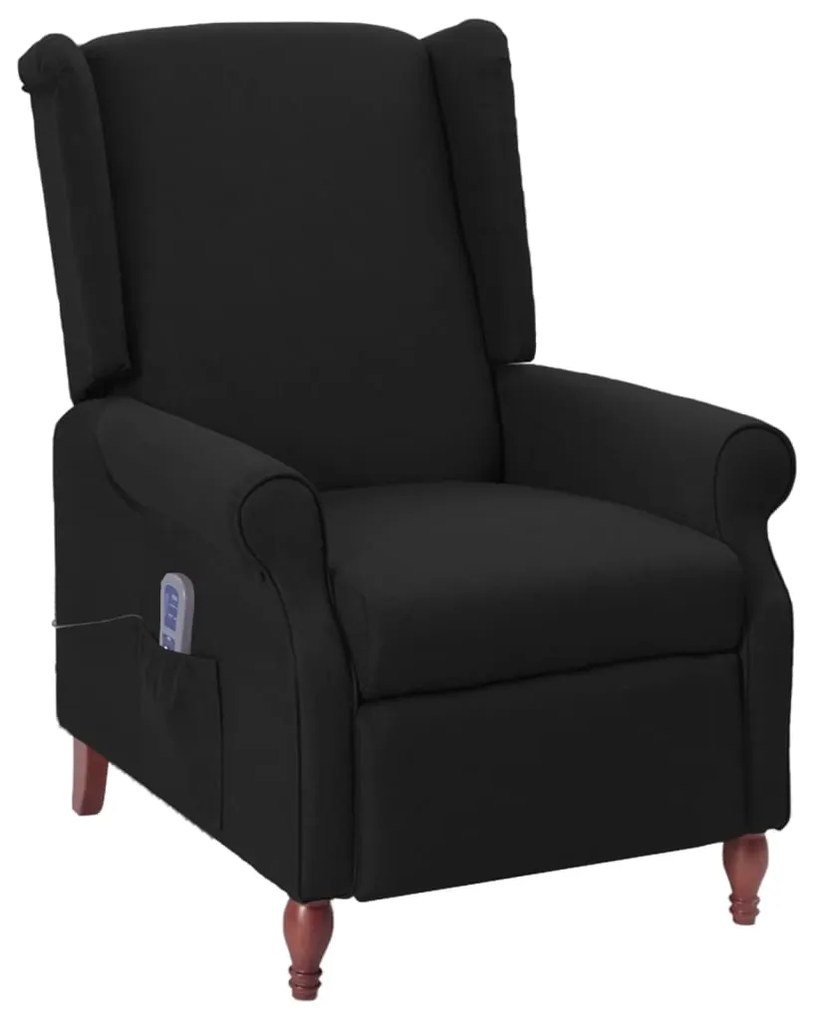 342229 vidaXL Fotoliu de masaj rabatabil, negru, material textil