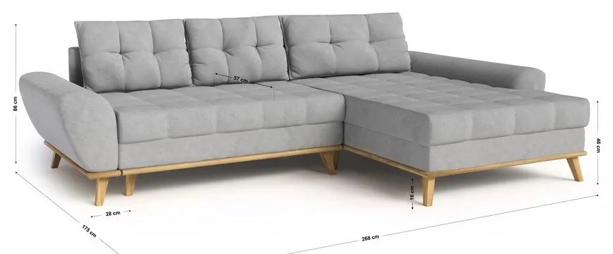 Colțar gri deschis extensibil (cu colț pe partea dreaptă) Balitco – Ropez