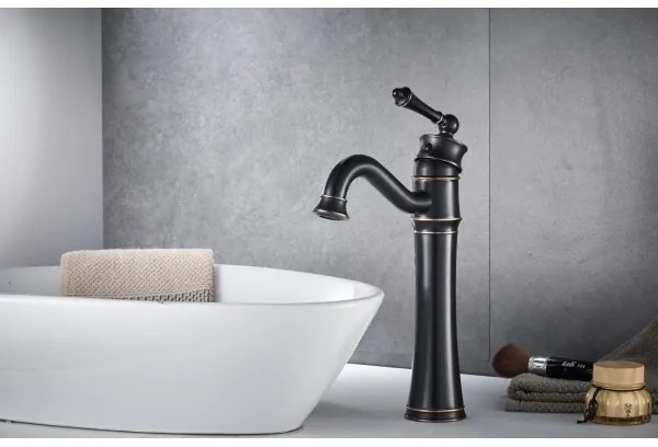 REA-B0227 - Baterie pentru lavoar VINTAGE OLD 31 cm, neagră