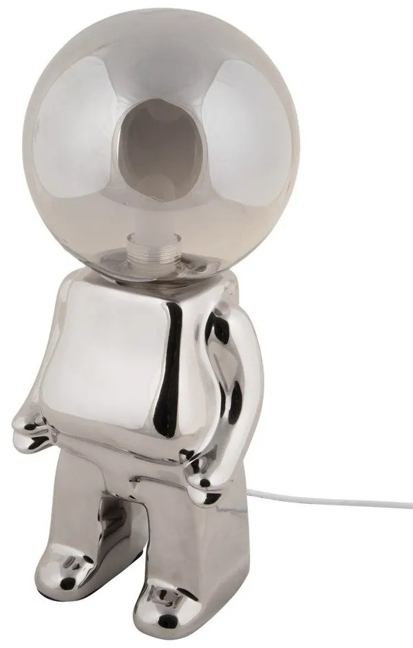 Veioză argintie LED cu intensitate reglabilă cu abajur din sticlă (înălțime 27 cm) Ross – Leitmotiv