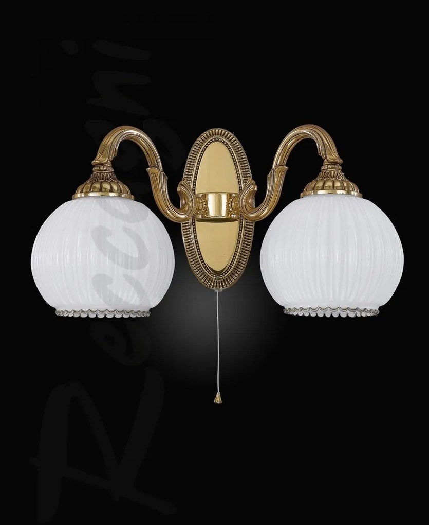 Aplica de perete clasica 2 brate din alama design italian 9300