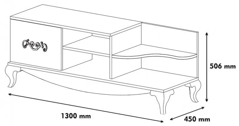 Comoda TV Sultan - Walnut, Alb