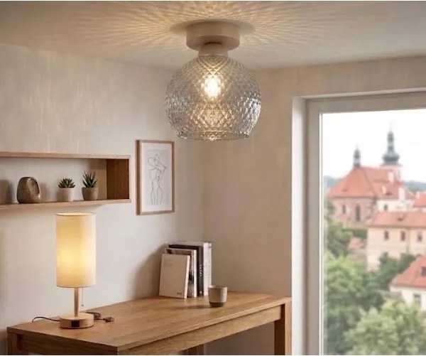 BRILAGI - Plafonieră LED R GLASS 1xE27/60W/230V Ø 18 cm bej/gri fumuriu