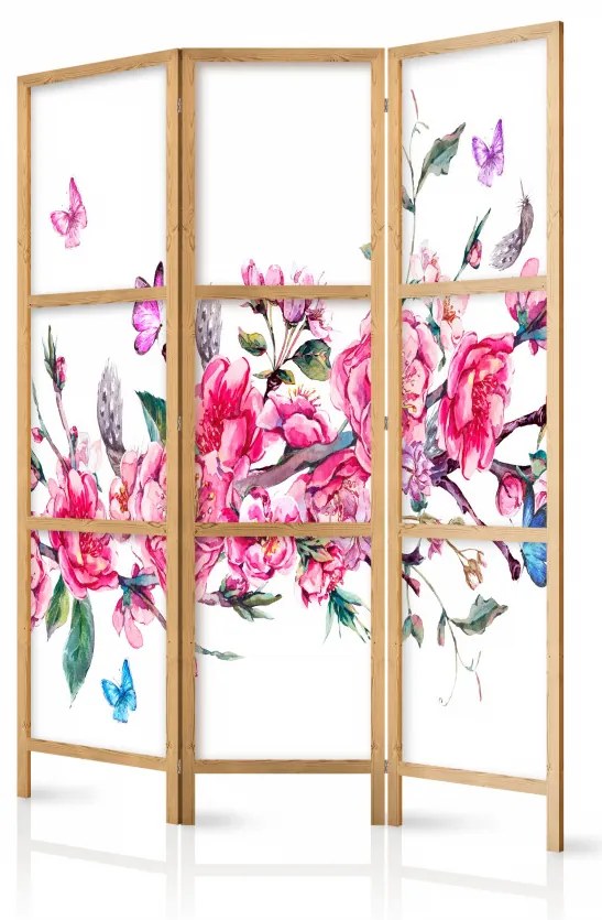 Paravan japonez - Japanese Style: Flowers and Butterflies [Room Dividers]