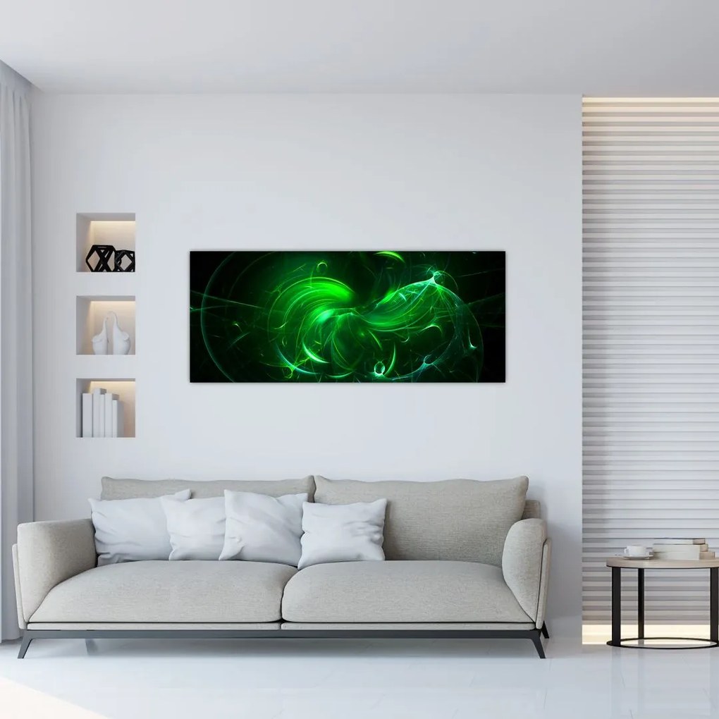 Tablou - abstracție verde (120x50 cm), în 40 de alte dimensiuni noi