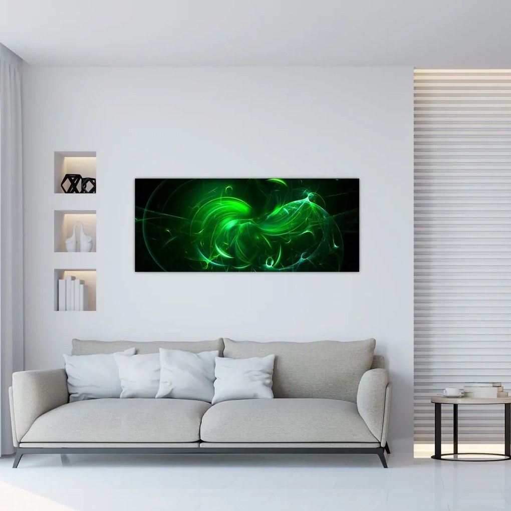 Tablou - abstracție verde (120x50 cm)
