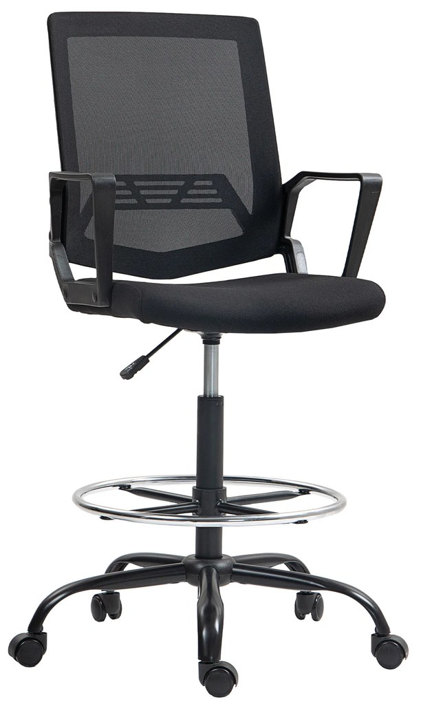 HOMCOM Scaun de birou, chaise bureau ergonomique cu înălțime și suport pentru picioare reglabile, 66,5 x 70,5 x 118-139,5 cm, negru | Aosom Romania