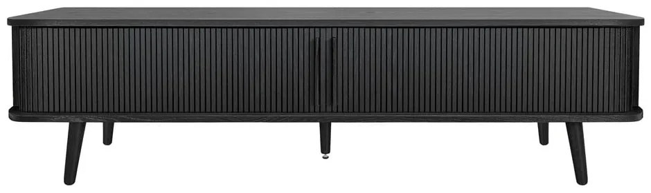 Comodă TV neagră cu aspect de lemn de stejar 178x50x40 cm Rove – Woodman