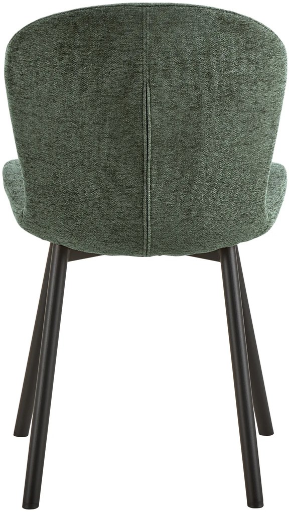 MAZZONI EXPORT FIORA Verde (material Apia 352)/cadru negru – SCAUN MODERN TAPITAT DIN CHENILLE PENTRU LIVING/BUCĂTĂRIE