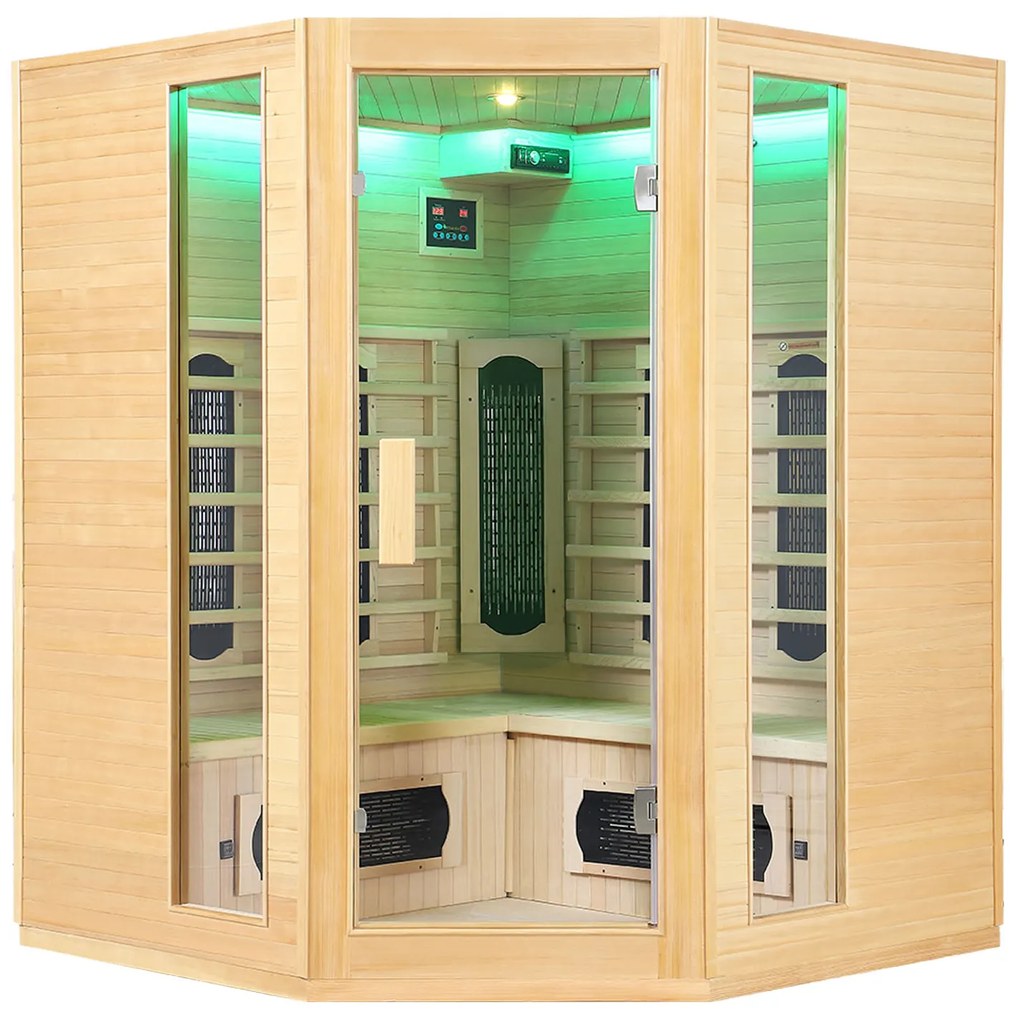 Infračervená sauna/tepelná kabína Nyborg E150K s keramikou, panelovým radiátorom a drevom Hemlock