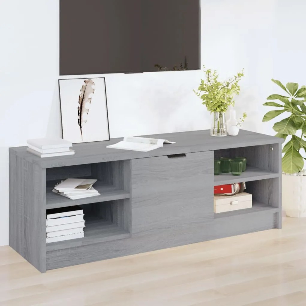 vidaXL Comodă TV, gri sonoma, 102x35,5x36,5 cm, lemn compozit