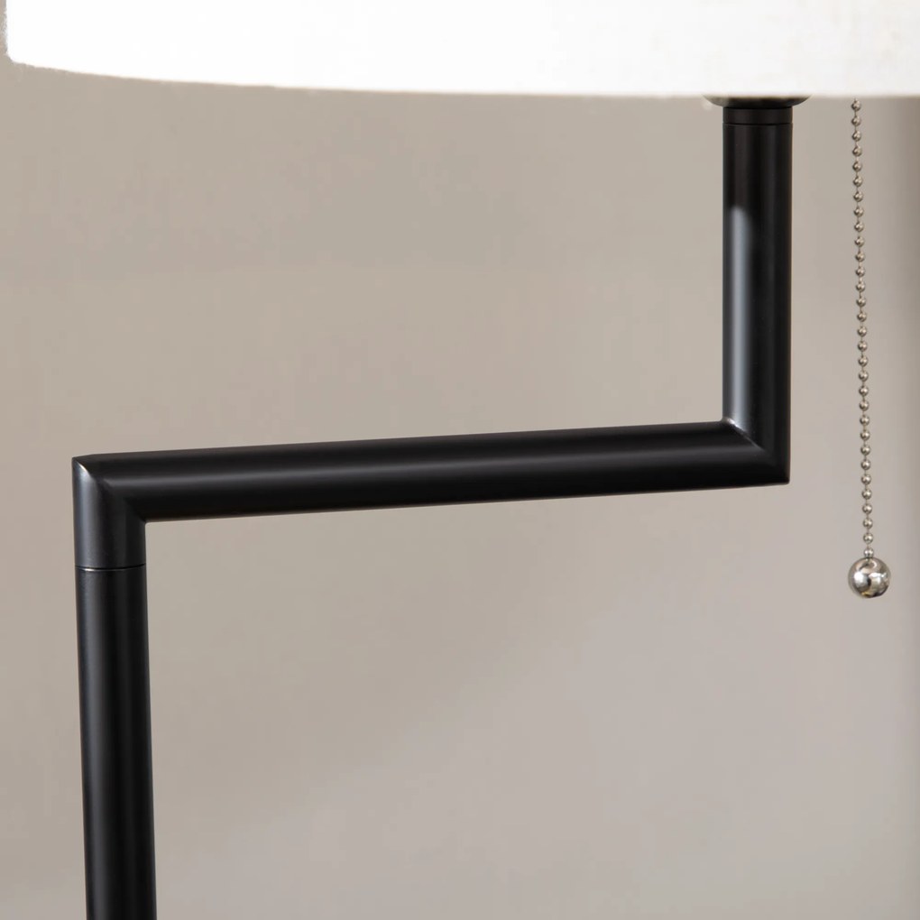 HOMCOM Lampă de podea cu etajeră, Lampă de podea, Fermoar, E 27, 40 W, Bambus, Natural + Negru | Aosom Romania