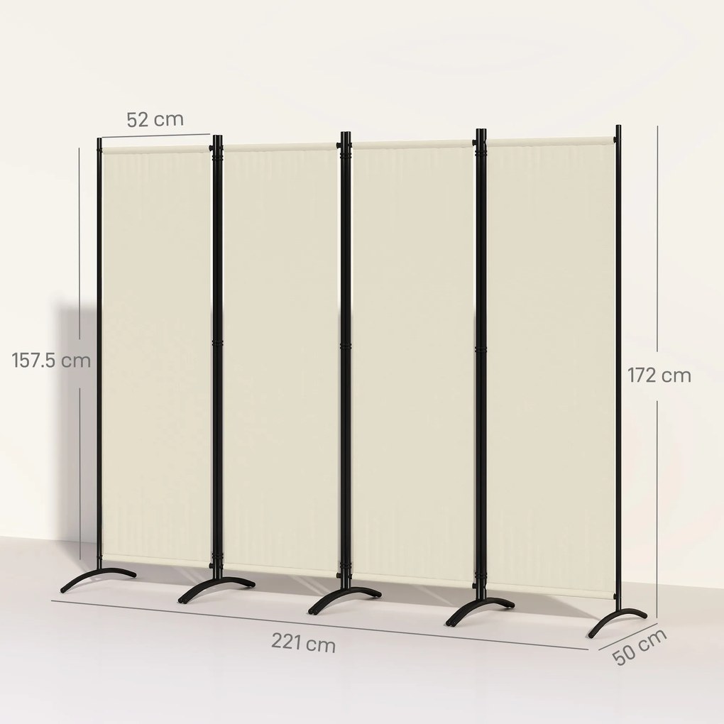 Outsunny Paravan Pliabil de Divizare Camera din 4 Panouri