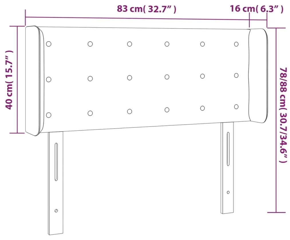 Tablie de pat cu LED, gri inchis, 83x16x78 88 cm, textil 1, Morke gra, 83 x 16 x 78 88 cm