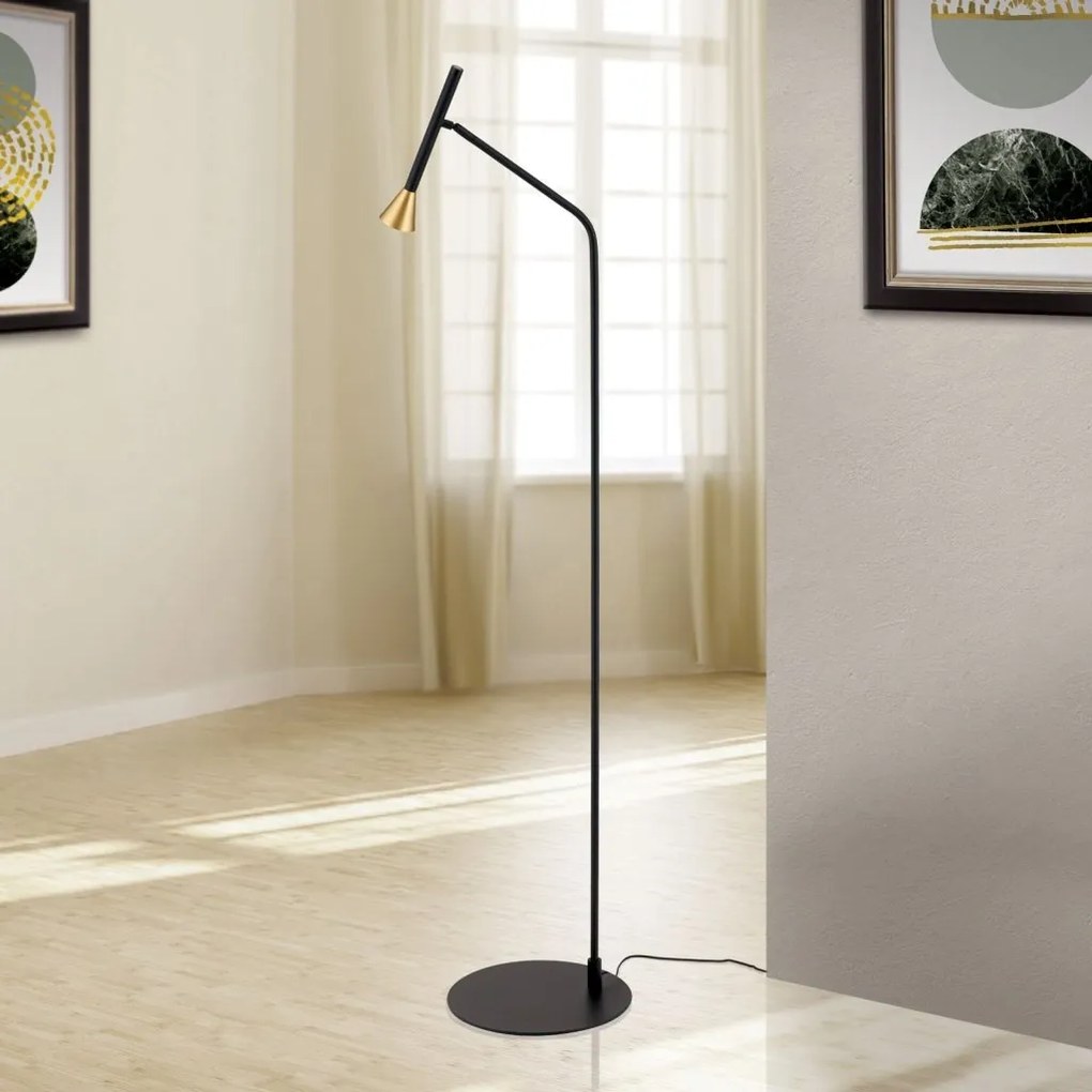 Lampadar LED stil scandinav minimalist ODEON negru/alama