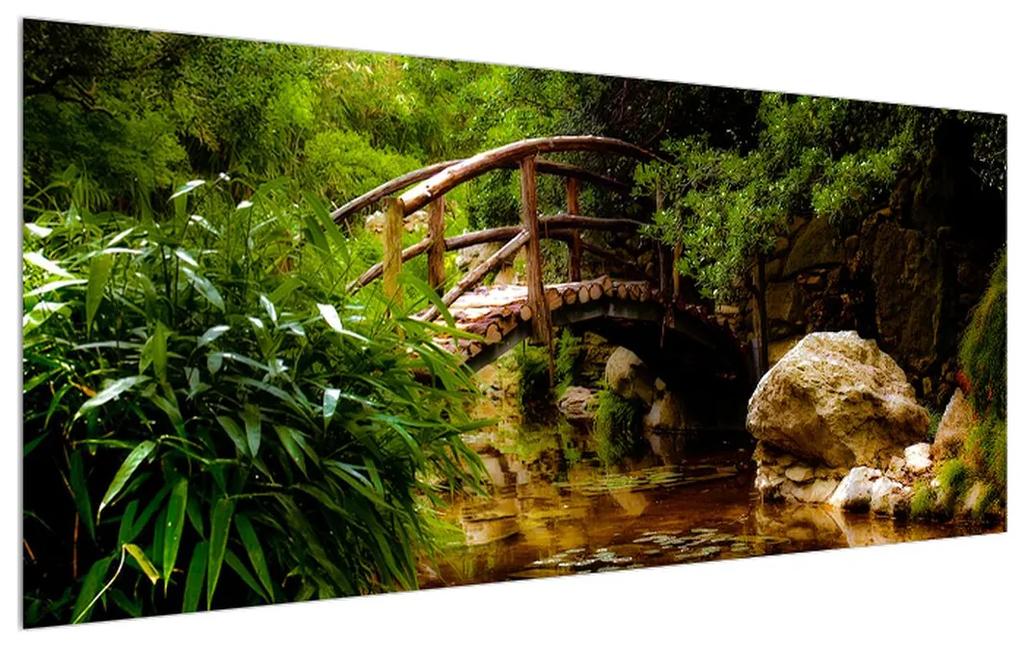 Tablou cu pod din lemn peste râu (120x50 cm), în 40 de alte dimensiuni noi