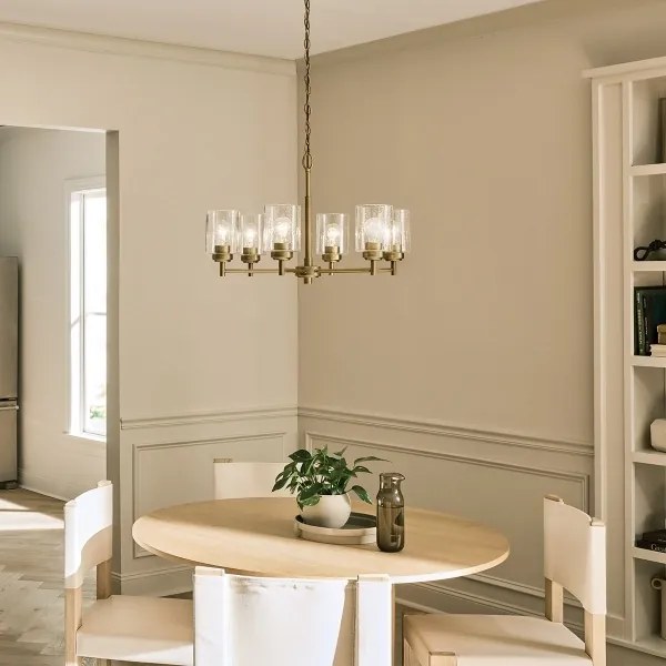 Lustră pe lanț Kichler KL-WINSLOW6-NBR WINSLOW 6xE27/60W/230V alamă