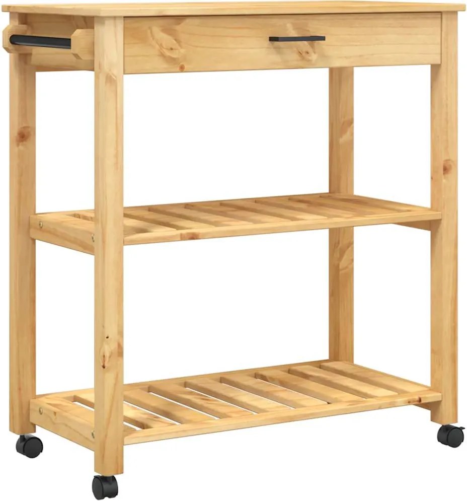 vidaXL Cărucior de bucătărie „MONZA”, 84x40x88,5 cm, lemn masiv de pin
