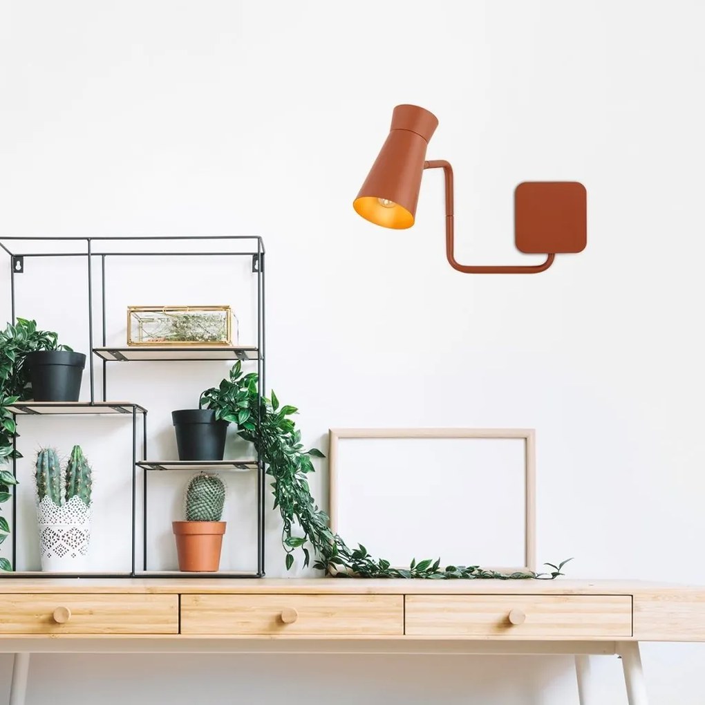 Aplica cu brat si spot directionabil LORD 8882 teracota